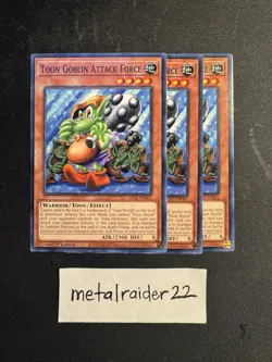 Yugioh 3x Toon Goblin Attack Force LDS1-EN061 Common 1st Edition Near Mint - Image 1