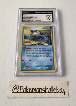 Lapras 8/92 - EX Legend Maker *CGC 10 - GEM MINT* Holo Rare Pokemon Card - Image 1