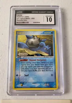 Lapras 8/92 - EX Legend Maker *CGC 10 - GEM MINT* Holo Rare Pokemon Card - Image 3