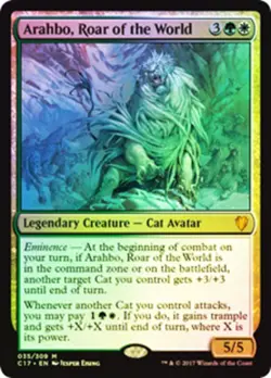 Heavy Play, English MTG Foil Oversized Foil - Arahbo, Roar of the World Commande - Image 1