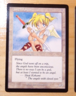 MTG Magic AUTHENTIC JUN MINAGISHI CRAZY CLOWNS TOKEN 6th Series Angel x1 NM - Image 1