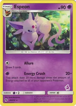 Espeon *Stamped Mewtwo Promo* #89/214 (Battle Academy) BTA Pokemon NM *2018* - Image 3