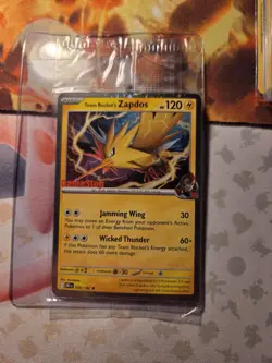 Pokemon TCG Team Rocket’s Zapdos 70/182 GameStop Stamped Promo Sealed WOW LOOK - Image 1