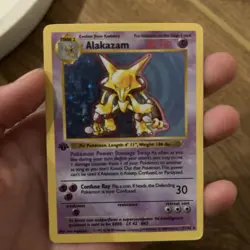 Vintage Pokemon Card First Edition Shadowless Alakazam Base Set Holo 1/102 MP-HP - Image 3