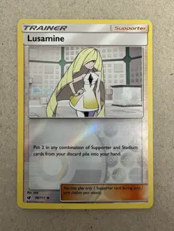 Pokemon - Crimson Invasion - Lusamine 96/111 - Reverse Holo LP - Image 1