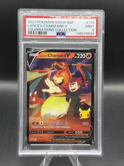 2021 Pokemon TCG Celebrations Collection Promo SWSH133 Lances Charizard V PSA 9 - Image 1