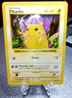 Pikachu Red Cheek Shadowless 58/102 Vintage Base Set Pokemon - Image 1