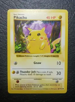 Pikachu Red Cheek Shadowless 58/102 Vintage Base Set Pokemon - Image 3