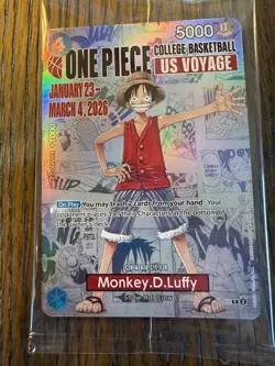 Monkey.D.Luffy One Piece trading card college basketball -Rutgers Nebraska game - Image 1