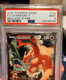 PSA 9 Pokemon Charizard V 2022 Brilliant Stars Alternative Full Art Card 154/172 - Image 2