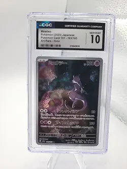 Pokemon Card Mewtwo 183/165 AR Art Rare 151sv2a Japanese CGC 10 Gem Mint - Image 1