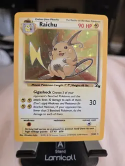 Pokemon TCG Raichu Holo Rare Card 1995 Unlimited Fossil 14/102 HOT° !! Trading - Image 1