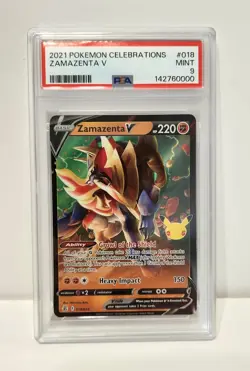 2021 Pokemon Celebrations Lot of 2 PSA 9-MINT Cards: Zacian V and Zamazenta V - Image 3