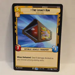 Star Wars Unlimited The Legacy Run Legendary Card 213/264 Legends Of The Force - Image 1