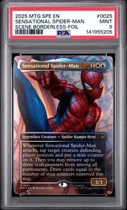 2025 MTG MARVEL'S SPIDER-MAN ETERNAL #0025 SENSATIONAL SPIDER-MAN PSA 9 - Image 1
