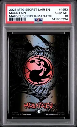 MTG Mountain Raised Foil #1953 - SLD Mana Symbiote Venom Oil Slick Land -PSA 10 - Image 1