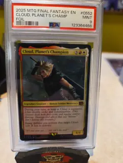 Magic The Gathering Final Fantasy Cloud Planet's Champion Foil 0552 PSA 9 - Image 1