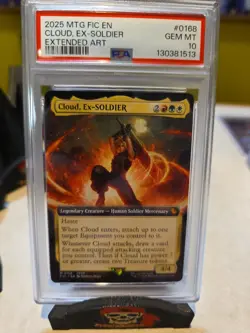 Magic The Gathering Final Fantasy Cloud Ex-Soldier Extended Art 168 PSA 10 Pop 7 - Image 1