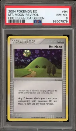 Pokemon Mt. Moon EX Fire Red & Leaf Green Reverse Holo #94 PSA 8 - Image 1