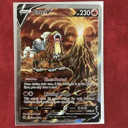 Entei V GG36/GG70 Crown Zenith Galarian Gallery Pokemon Card – Great Condition - Image 1