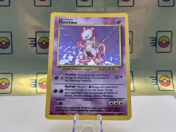Pokemon TCG Mewtwo Base Set 10/102 Unlimited Holo Rare Moderately Played - Image 1