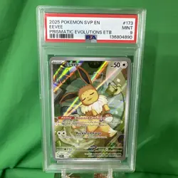 2025 POKEMON SVP PRISMATIC EVOLUTIONS ETB PROMO #173 EEVEE PSA 9 Qty Available - Image 1