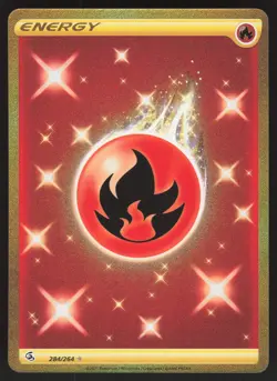 Fire Energy 284/264 Secret Rare Pokemon TCG Fusion Strike NM - Image 1