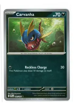 Carvanha 060/094 - Common Reverse Holo - Pokemon TCG Me02: Phantasmal Flames -NM - Image 1