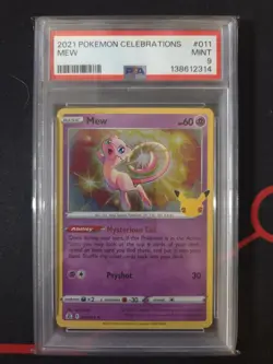 Pokemon Mew TCG Holo Rare Card Celebrations 011/025 Mint PSA 9 - Image 1