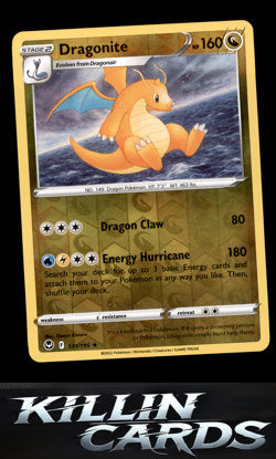 Reverse Holofoil Dragonite 131/195 Pokemon Holo Rare SWSH12: Silver Tempest Card - Image 1