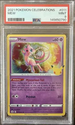 Mew 2021 Pokemon Celebrations #011 PSA 9 - Image 1