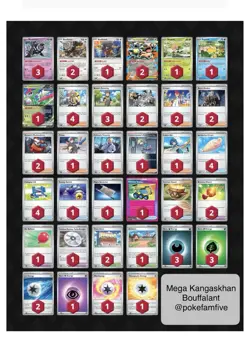 Mega Kangaskhan & Bouffalant - Pokemon TCG Tournament ready Deck - @pokefamfive - Image 1