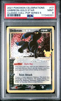 Umbreon - 17/17 - Gold Star - Classic Collection - Pokemon Card - PSA 9 - Image 1