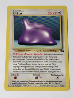 Pokemon Ditto 18/62 Fossil Regular - LP - Non Holo - German - Image 1