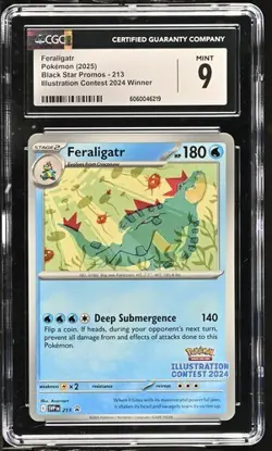 Pokemon TCG Scarlet & Violet Feraligatr 213 Illustration Contest 2024 CGC 9 - Image 1