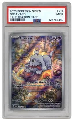 2023 Pokemon Greavard 214/198 SV01: Scarlet & Violet EN ILLUSTRATION RARE PSA 9 - Image 1