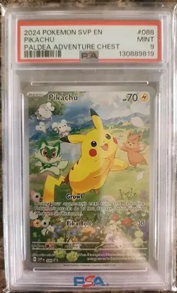 Pokemon Pikachu TCG SVP 88 Black Star Promo Holo Card Full Art PSA 9 MINT - Image 1