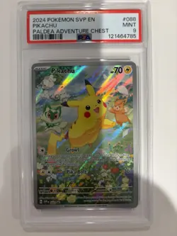 Pokemon TCG Pikachu SVP Promo 088 Paldea Adventure Chest Holo PSA 9 2024 - Image 1