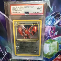 Pokemon 2001 P.M. Neo Discovery Scizor Holo 1st Edition PSA 9 Mint Rare Card - Image 1