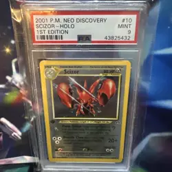 Pokemon 2001 P.M. Neo Discovery Scizor Holo 1st Edition PSA 9 Mint Rare Card - Image 2