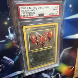 Pokemon 2001 P.M. Neo Discovery Scizor Holo 1st Edition PSA 9 Mint Rare Card - Image 4