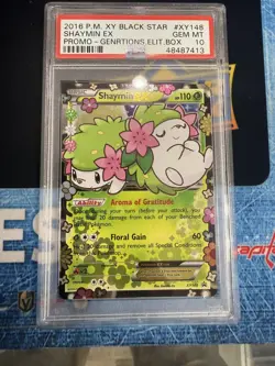 2016 Pokemon Black Star Promo XY148 Shaymin EX Generations PSA 10 POP 38 - Image 1
