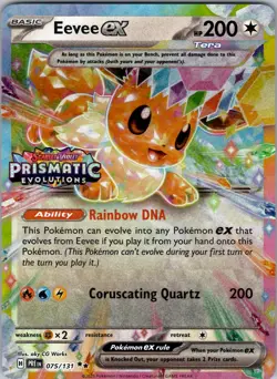 Eevee EX Pokemon Prismatic Evolutions STAMPED Promo 075/131 Surprise Box - Image 1