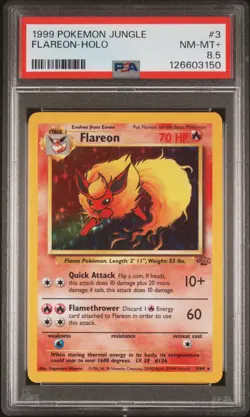1999 POKEMON JUNGLE #3 FLAREON-HOLO PSA 8.5 - Image 1