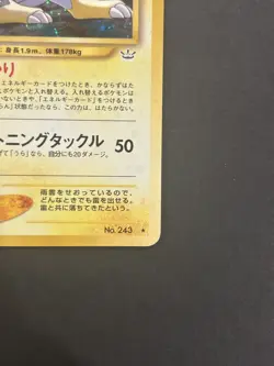 2000 Pokemon TCG Japanese Neo Revelation Raikou Holo Rare No.243 Vintage Card - Image 3