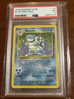 Pokemon TCG Blastoise Base Set Holo Unlimited Rare Card 2/102 WOTC PSA 5 - Image 1