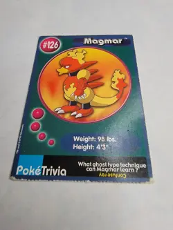 Poketrivia Topps Pokemon Card #126 Magmar Flame Duck Collectors Facts MP - Image 1