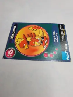 Poketrivia Topps Pokemon Card #126 Magmar Flame Duck Collectors Facts MP - Image 4