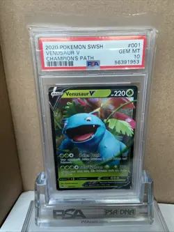 Venusaur V 001/073 Champion's Path Ultra Rare Pokemon Card PSA 10 Gem Mint - Image 1