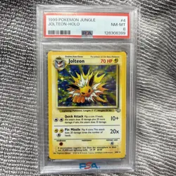 1999 Pokemon TCG Jolteon Jungle Holo Card 4/64 PSA 8 - Image 1
